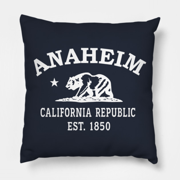 Anaheim California Vintage Retro Throw-Pillow - White Logo