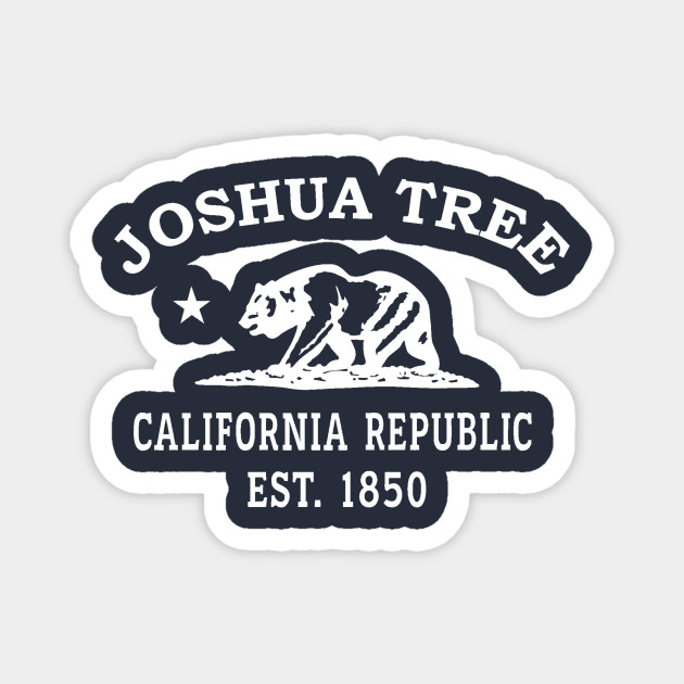Joshua Tree California Vintage Retro Magnet - White Logo