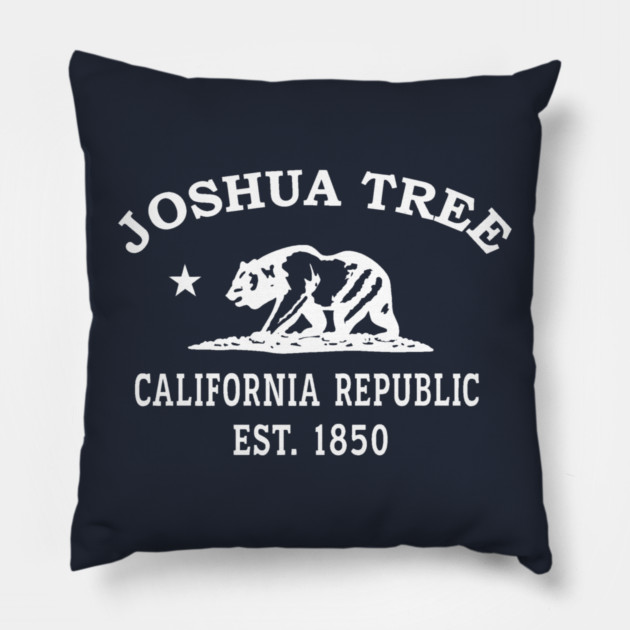 Joshua Tree California Vintage Retro Throw-Pillow - White Logo