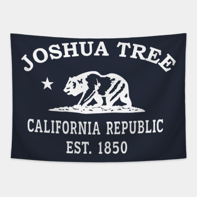 Joshua Tree California Vintage Retro Tapestry - White Logo