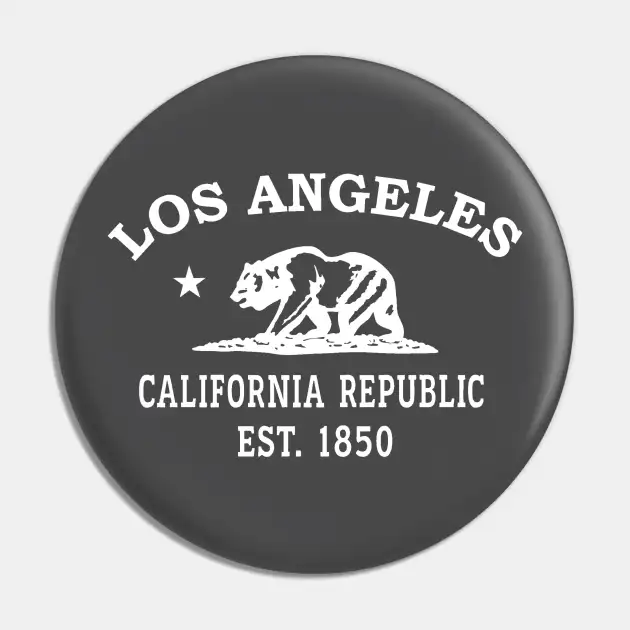 Los Angeles California Vintage Retro Pin - White Logo