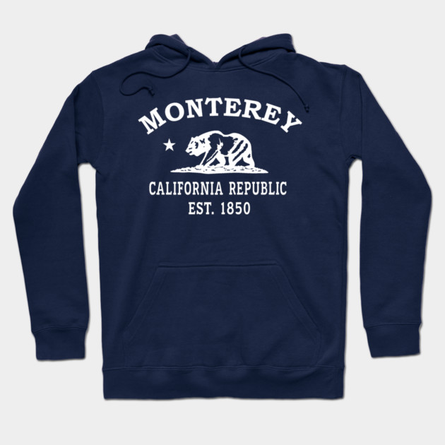 Monterey California Vintage Retro Hoodie - White Logo - Various Colors