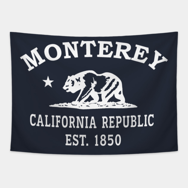 Monterey California Vintage Retro Tapestry - White Logo