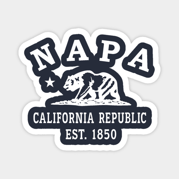 Napa California Vintage Retro Magnet - White Logo