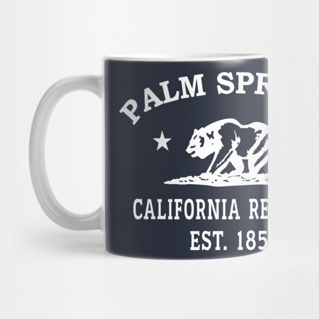 Palm Springs California Vintage Retro Mug - White Logo