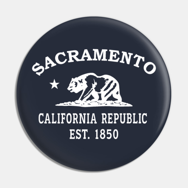 Sacramento California Vintage Retro Pin - White Logo