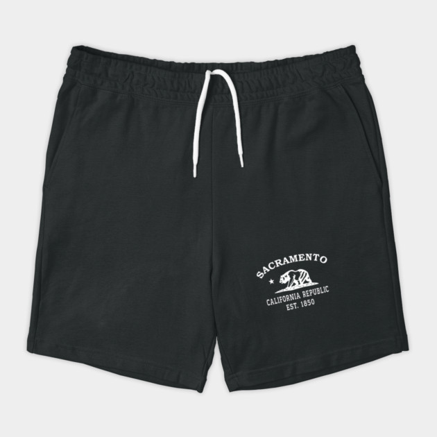 Sacramento California Vintage Retro Shorts - White Logo - Various Colors