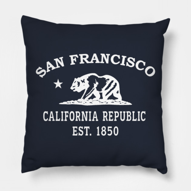 San Francisco California Vintage Retro Throw-Pillow - White Logo
