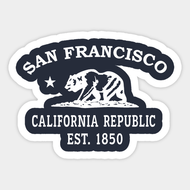 San Francisco California Vintage Retro Sticker - White Logo