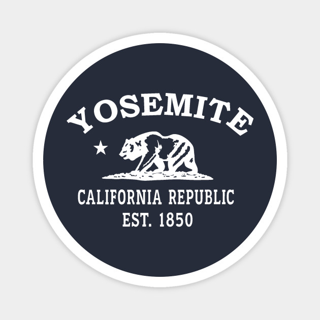 Yosemite California Vintage Retro Magnet - White Logo