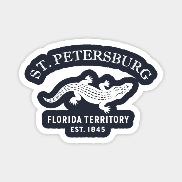 St. Petersburg Florida Vintage Retro Magnet - White Logo