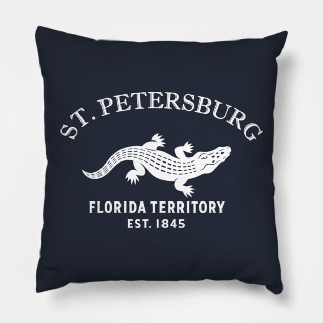 St. Petersburg Florida Vintage Retro Throw-Pillow - White Logo