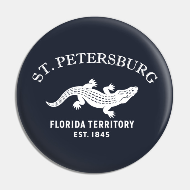 St. Petersburg Florida Vintage Retro Pin - White Logo
