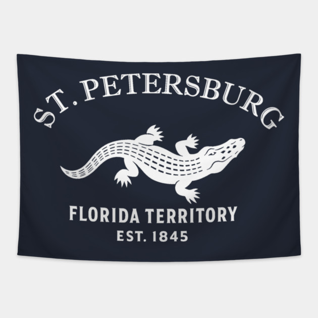 St. Petersburg Florida Vintage Retro Tapestry - White Logo