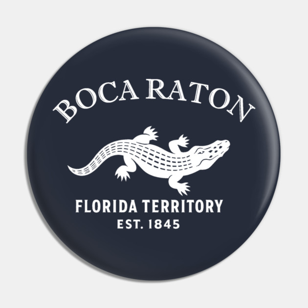 Boca Raton Florida Vintage Retro Pin - White Logo