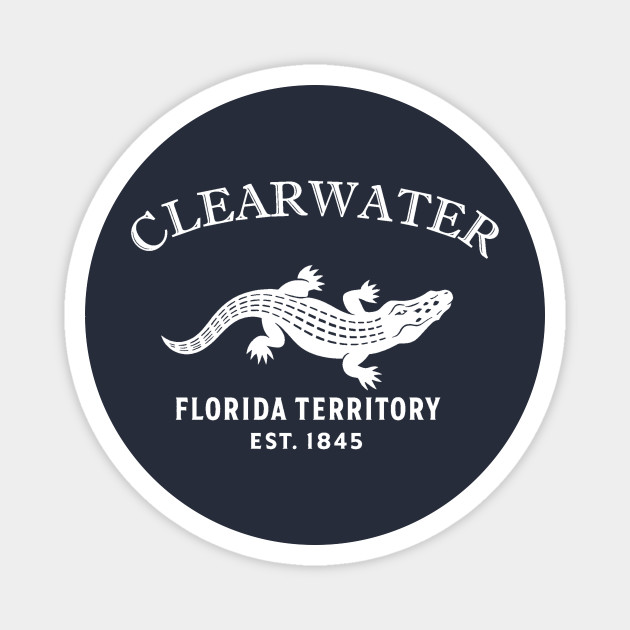 Clearwater Florida Vintage Retro Magnet - White Logo