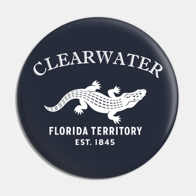 Clearwater Florida Vintage Retro Pin - White Logo