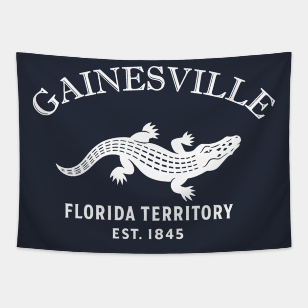 Gainesville Florida Vintage Retro Tapestry - White Logo