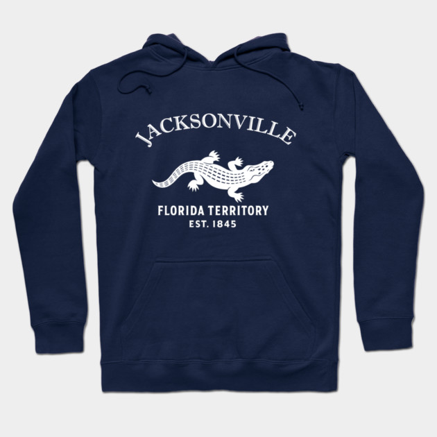 Jacksonville Florida Vintage Retro Hoodie - White Logo - Various Colors