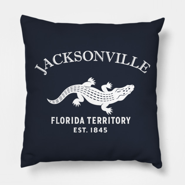 Jacksonville Florida Vintage Retro Throw-Pillow - White Logo