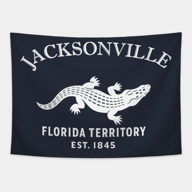 Jacksonville Florida Vintage Retro Tapestry - White Logo