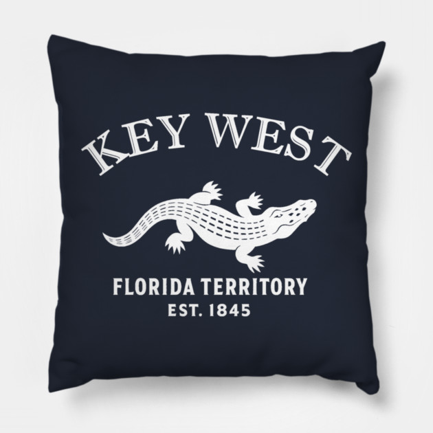 Key West Florida Vintage Retro Throw-Pillow - White Logo