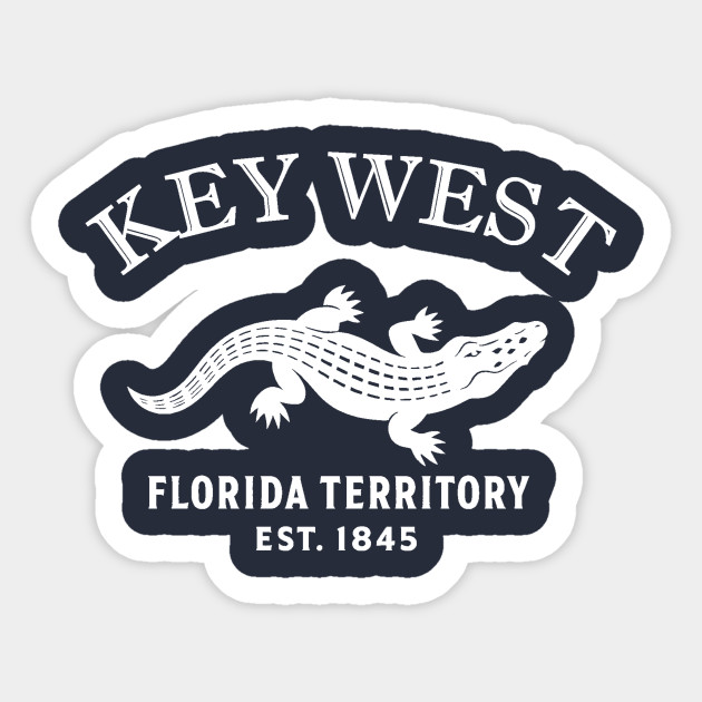 Key Largo Florida Vintage Retro Sticker - White Logo