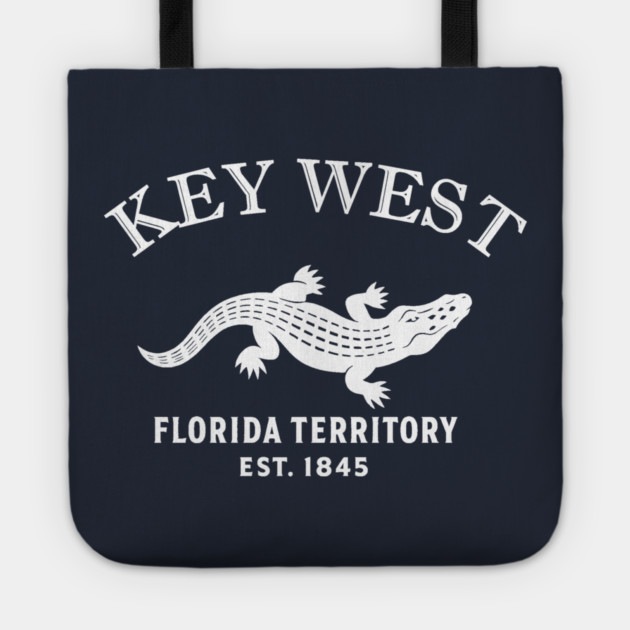 Key Largo Florida Vintage Retro Tote - White Logo