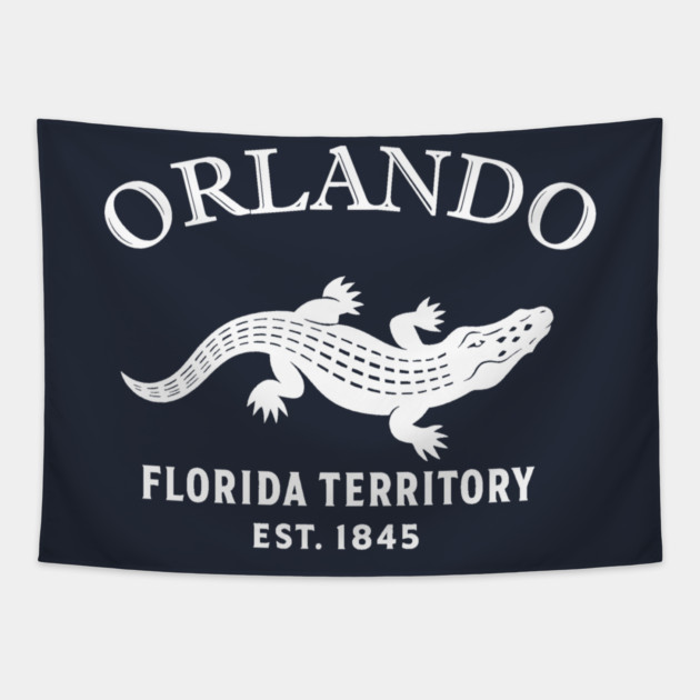 Orlando Florida Vintage Retro Tapestry - White Logo