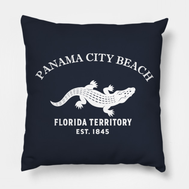 Panama Florida Vintage Retro Throw-Pillow - White Logo