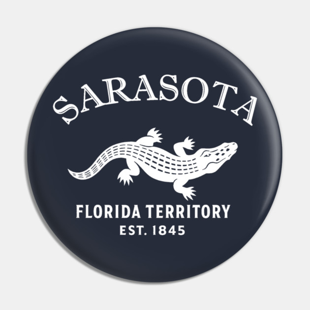 Sarasota Florida Vintage Retro Pin - White Logo