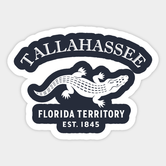 Tallahassee Florida Vintage Retro Sticker - White Logo