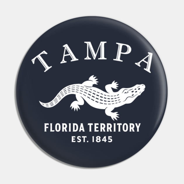 Tampa Florida Vintage Retro Pin - White Logo