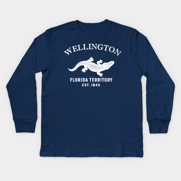 Wellington Florida Vintage Retro Kids Long-Sleeve T-Shirt - White Logo - Various Colors