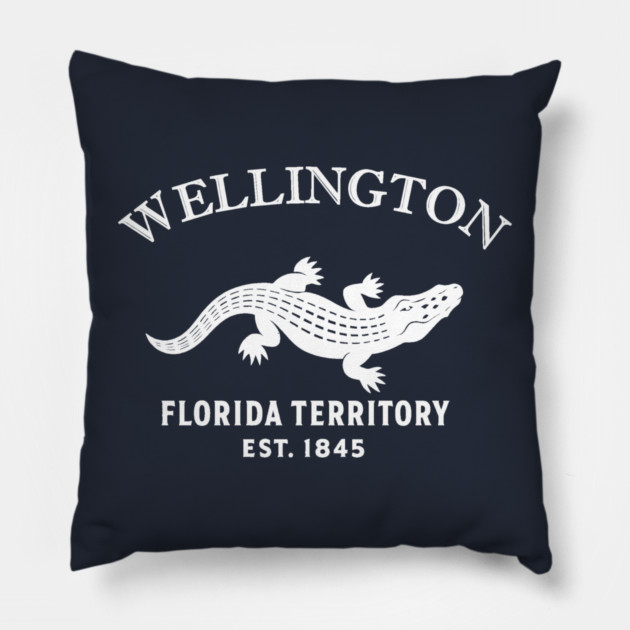 Wellington Florida Vintage Retro Throw-Pillow - White Logo