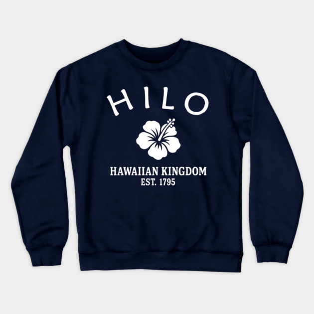 Hilo Hawaii Vintage Retro Crewneck Sweatshirt - White Logo - Various Colors