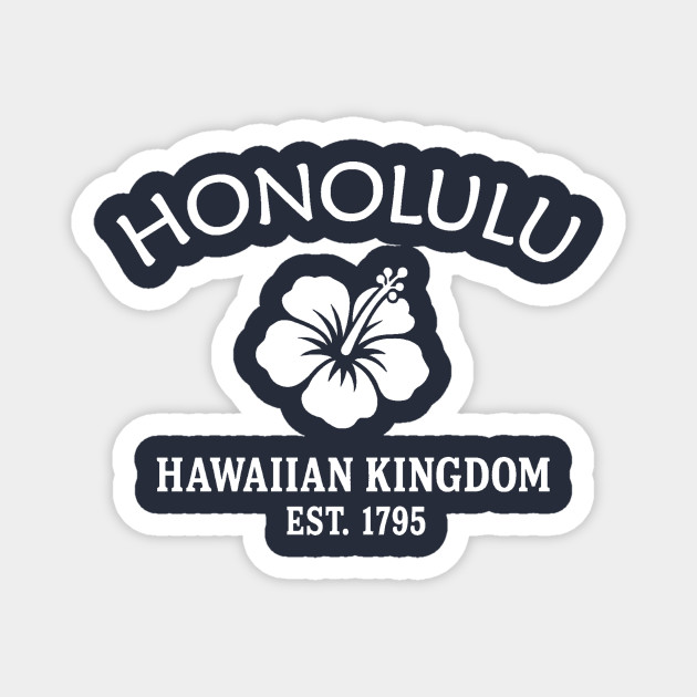 Honolulu Hawaii Vintage Retro Magnet - White Logo
