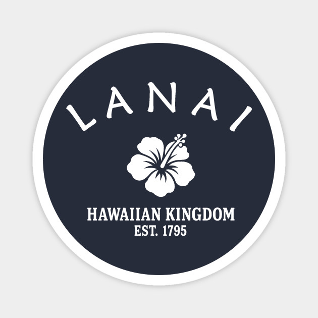 Lanai Hawaii Vintage Retro Magnet - White Logo