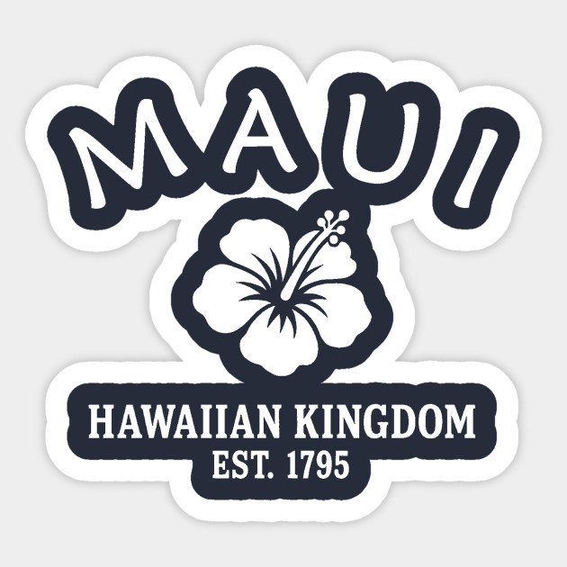 Maui Hawaii Vintage Retro Sticker - White Logo