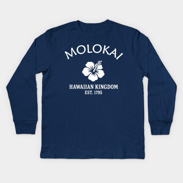 Molokai Hawaii Vintage Retro Kids Long-Sleeve T-Shirt - White Logo - Various Colors