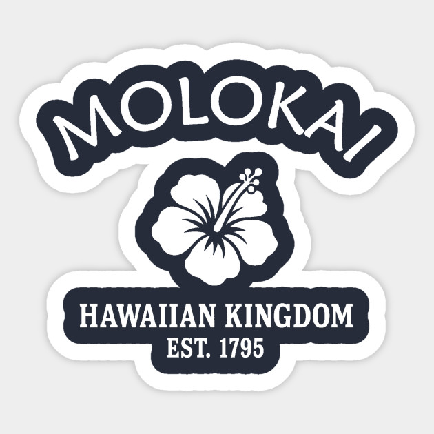 Molokai Hawaii Vintage Retro Sticker - White Logo