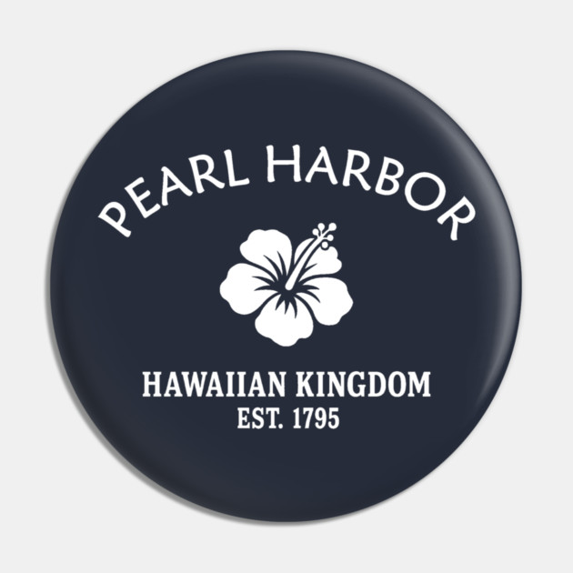 Pearl Harbor Hawaii Vintage Retro Pin - White Logo