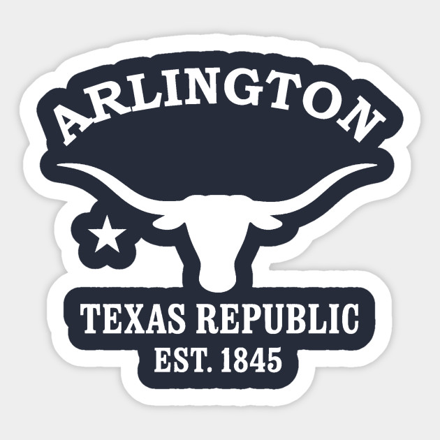 Arlington Texas Vintage Retro Sticker - White Logo