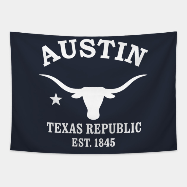 Austin Texas Vintage Retro Tapestry - White Logo