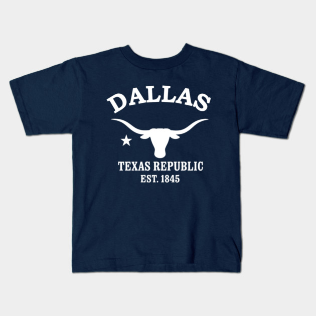 Dallas Texas Vintage Retro Kids T-Shirt - White Logo - Various Colors