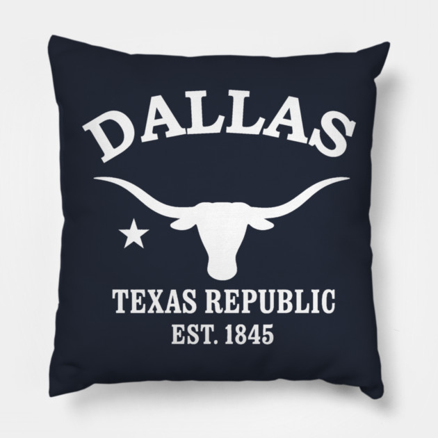 Dallas Texas Vintage Retro Throw-Pillow - White Logo