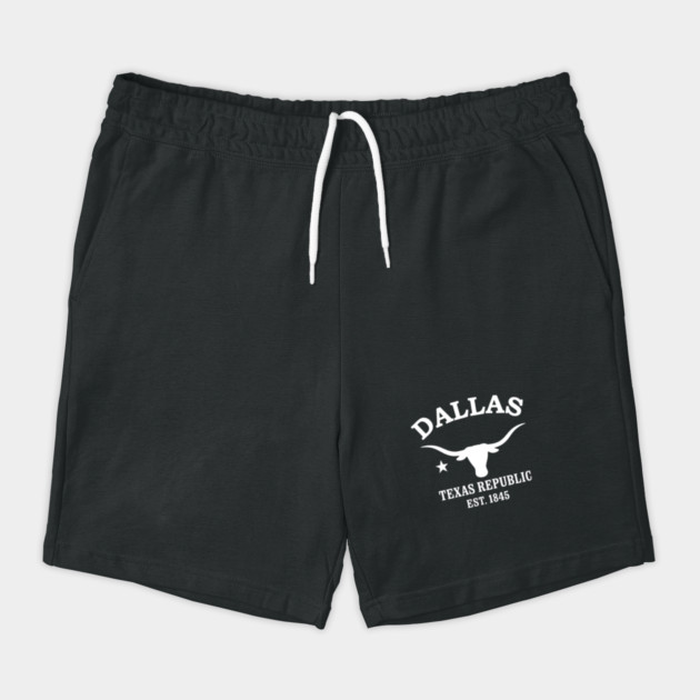 Dallas Texas Vintage Retro Shorts - White Logo - Various Colors