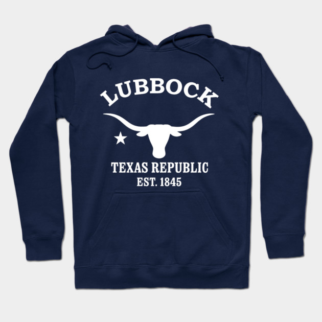 Lubbock Texas Vintage Retro Hoodie - White Logo - Various Colors