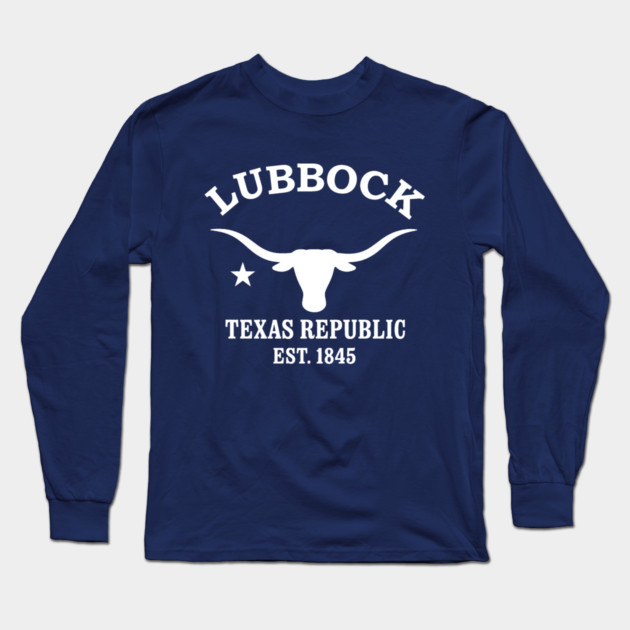 Lubbock Texas Vintage Retro Adult Long-Sleeve T-Shirt - White Logo - Various Colors