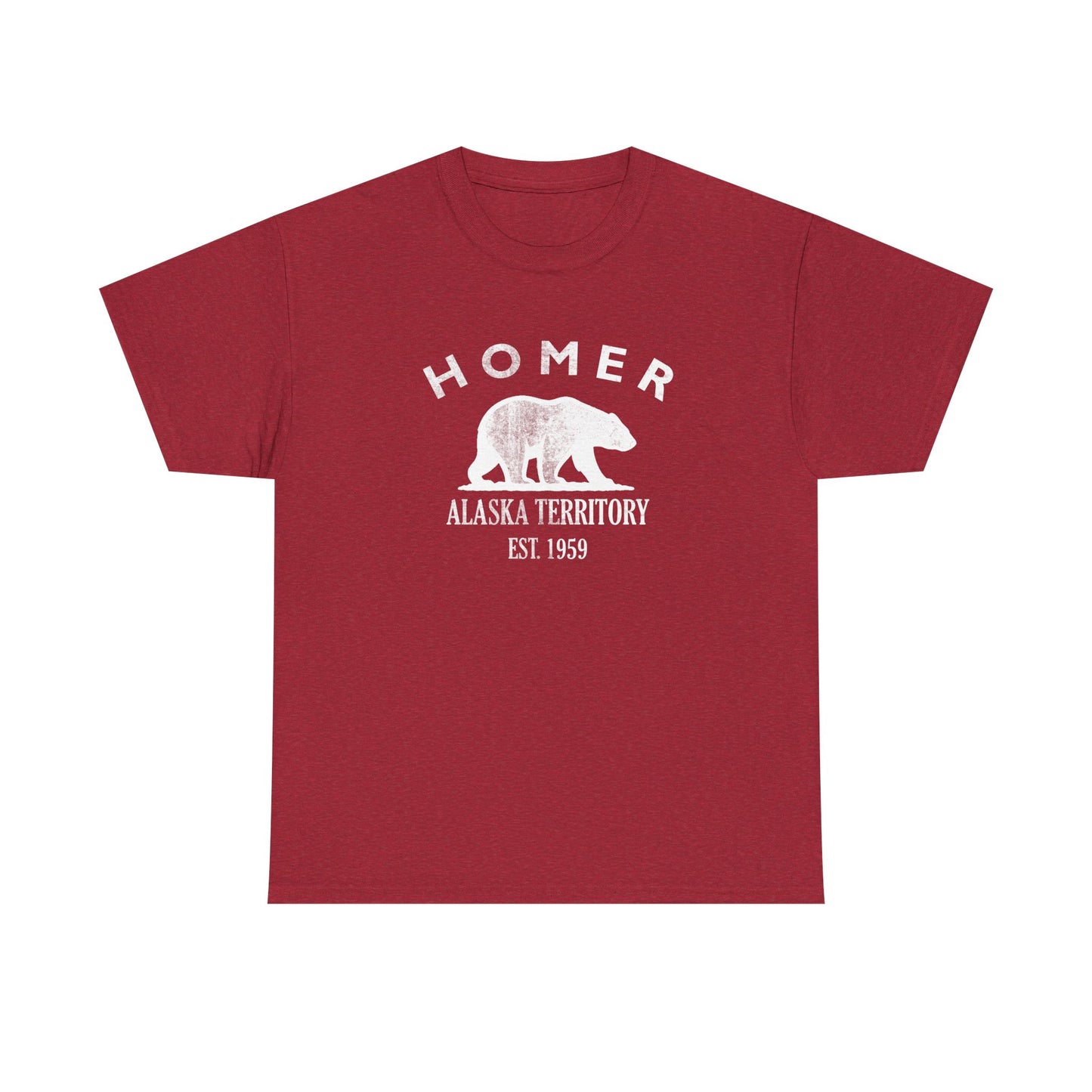 Homer Alaska Vintage Retro Unisex Heavy Cotton Tee - White Logo